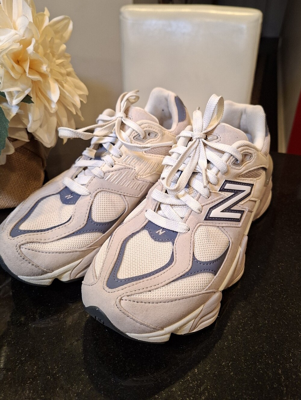 New Balance 9060 Moonrock Linen Suede Chunky Sneakers Sz 7Y / Women's 8.5